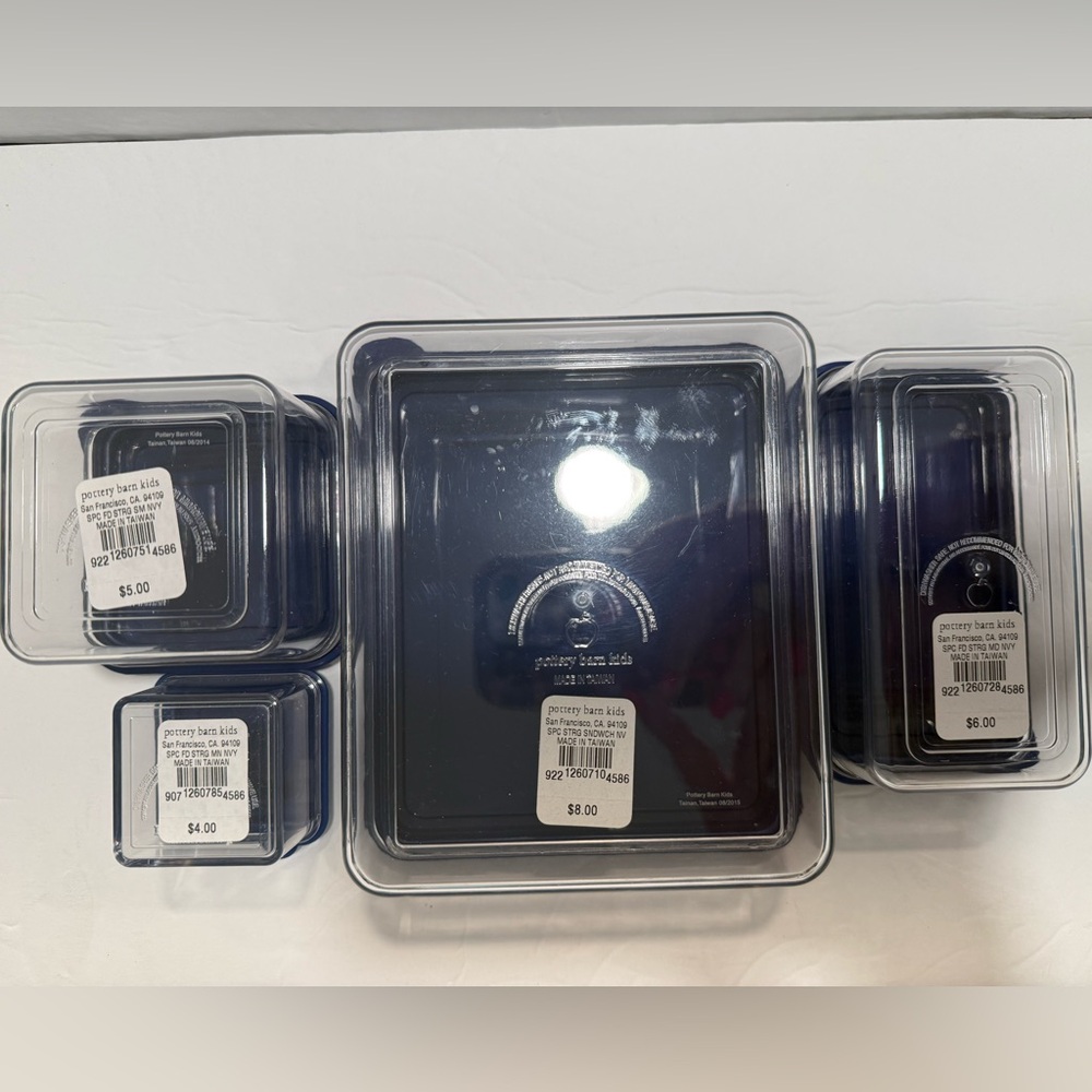 Like New 💙Pottery Barn Kids Set/7pc Spencer Food Storage Containers -Blue - Picture 3 of 6